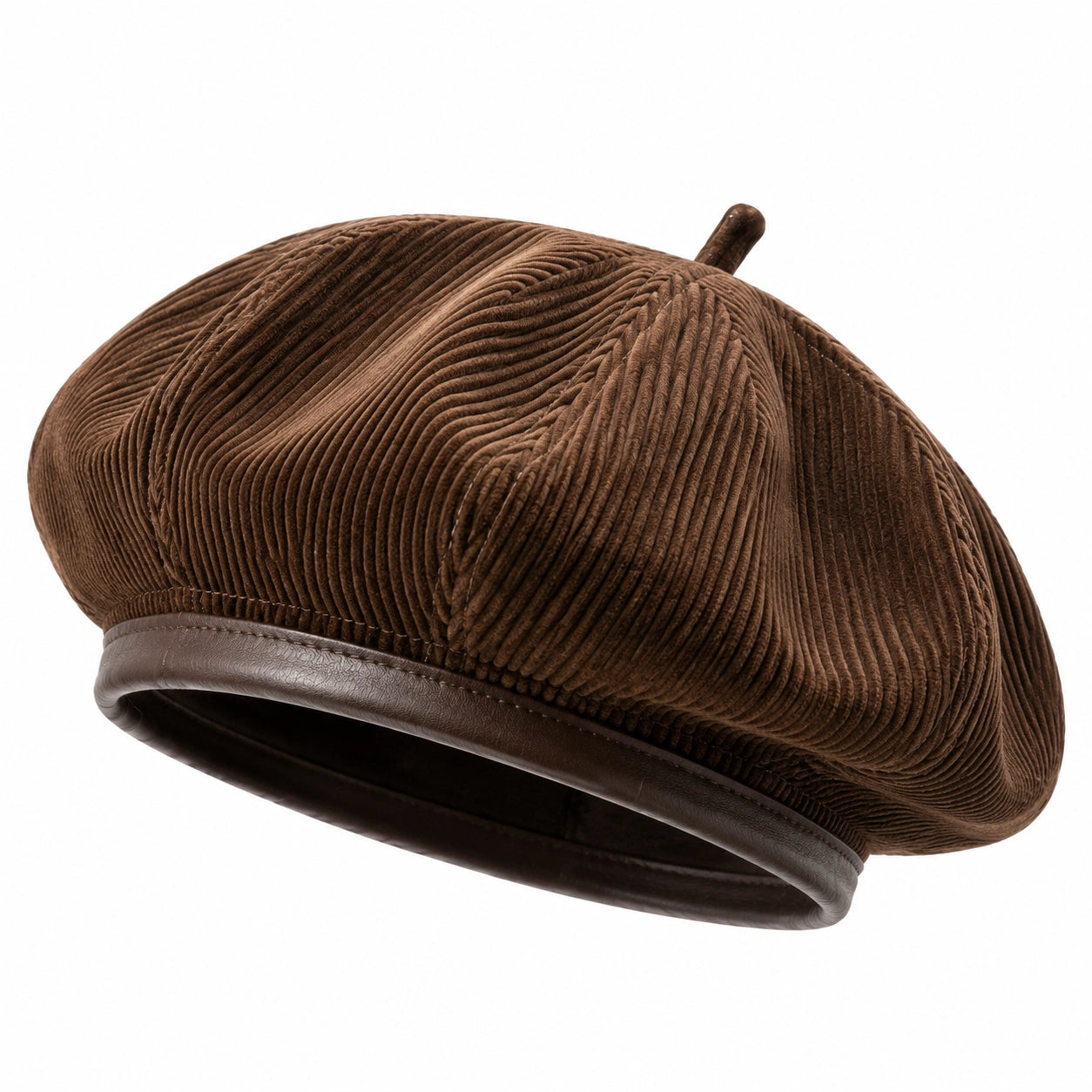 Baskenmütze Einheitsgröße aus Cord Braun im klassischen Stil