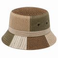Fischerhut Einheitsgröße aus Textil in Braun Beige Grün Patchwork-Stil mit Krempe