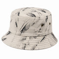 Bucket Hat Einheitsgröße aus Textil Beige Schwarz mit abstraktem Muster