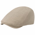 Schiebermütze Einheitsgröße Beige aus gewebtem Textil - klassische Flatcap für Damen und Herren