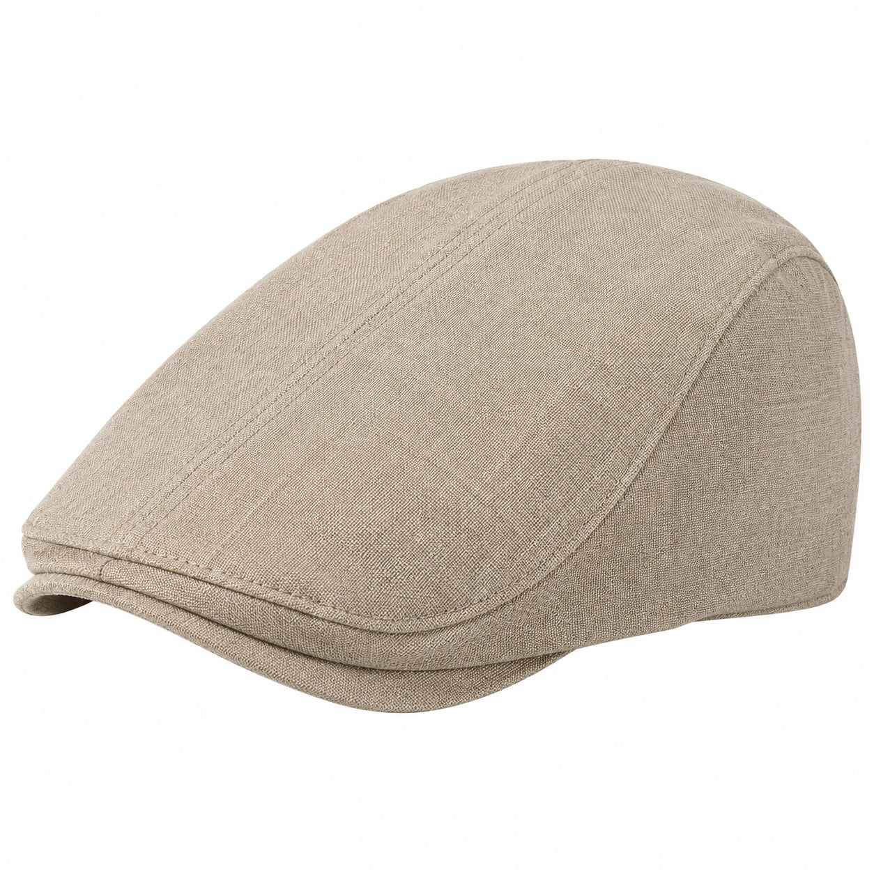 Schiebermütze Einheitsgröße Beige aus gewebtem Textil - klassische Flatcap für Damen und Herren