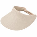 Damen Sonnenblende Einheitsgröße in Beige mit geflochtener Strohoptik und elastischem Band
