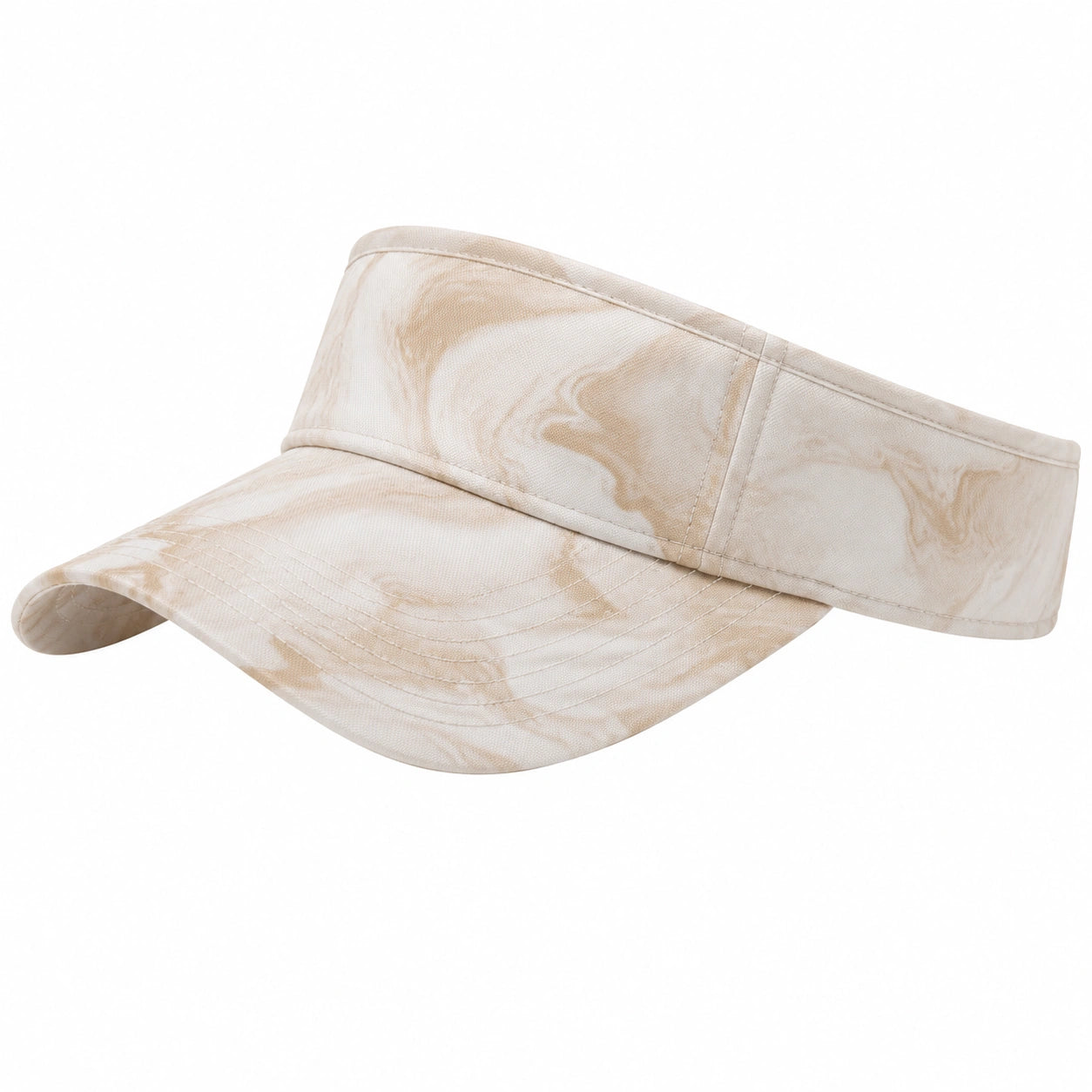 Sonnenvisier Einheitsgröße aus Textil Beige mit Marmormuster für den Alltag